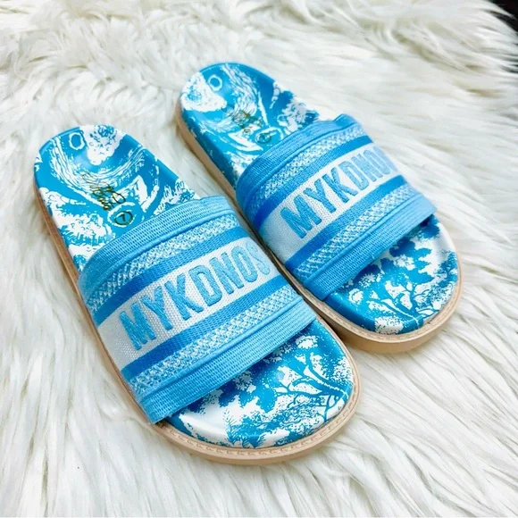 Blue knit graphic sandal - Picture 3 of 6